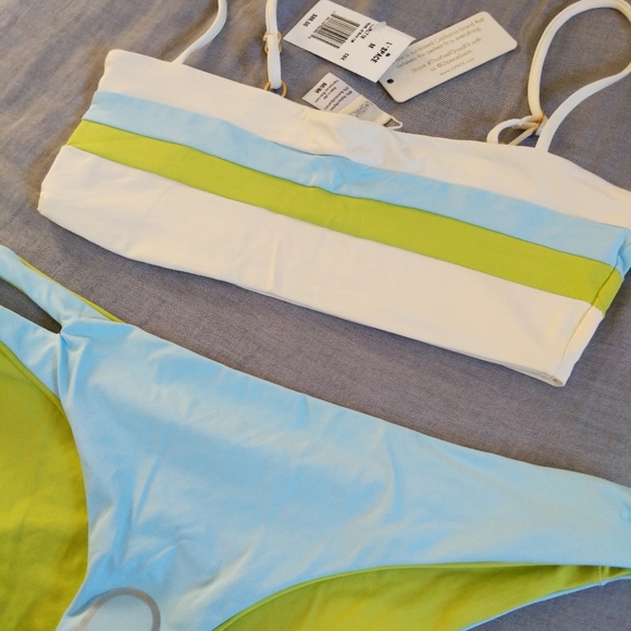 L*Space Rebel Striped Bikini Top Breakers Reversible Bottoms - Picture 7 of 8